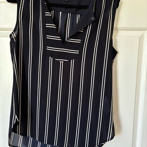 J. Crew Black and White Asymmetrical Sleeveless Blouse